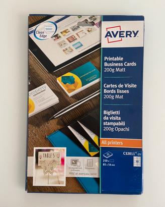 Avery 250 Biglietti da Visita Bianchi Personalizz