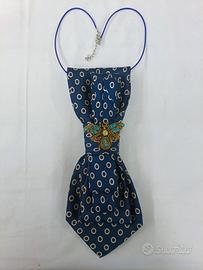 Collana cravatta gioiello vintage in pura seta 