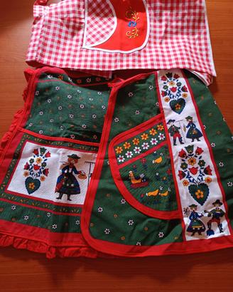 GREMBIULINI/Vintage Cotone-tirolesi- ricami NUOVI