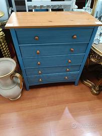 Cassettiera in Legno Azzurra – 25188