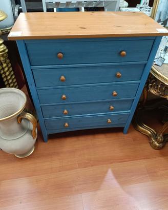 Cassettiera in Legno Azzurra – 25188