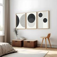 Set 3 A3 Poster in Stile Moderno-  semza cornice