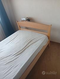 Letto una piazza e mezzo con rete e materasso