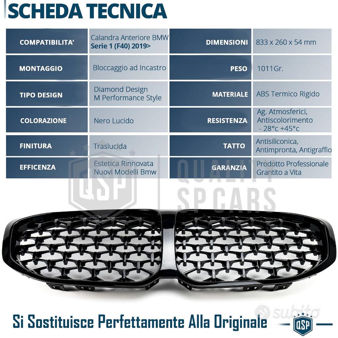 CALANDRA PER BMW SERIE 1 F40 GRIGLIA ANTERIORE DIAMANT NERA - Annunci Bari