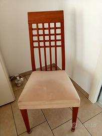 sedia calligaris ciliegio e panna