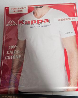 Kappa T-Shirt Scollo V Caldo Cotone Uomo