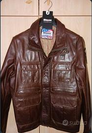 Blauer Giacca Pelle Motociclista Made in Italy