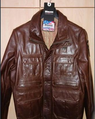 Blauer Giacca Pelle Motociclista Made in Italy