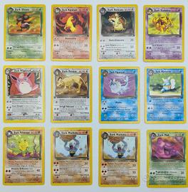 12 carte pokemon dark team Rocket