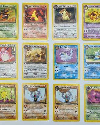 12 carte pokemon dark team Rocket