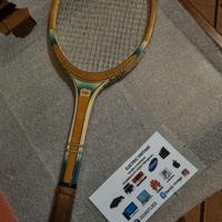 8192N-Racchetta Tennis In Legno Vintage Aerplane G