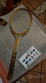 8192N-Racchetta Tennis In Legno Vintage Aerplane G