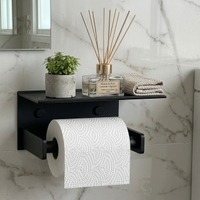 Porta carta igienica con ripiano colore nero