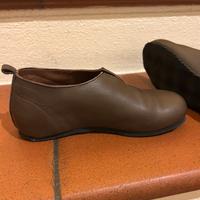 Scarpe donna pelle tortora-marrone