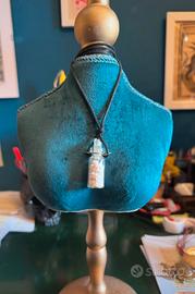 Collana con pietrine bianche artigianale