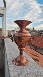 Vaso  in rame martellato vintage – 30 cm