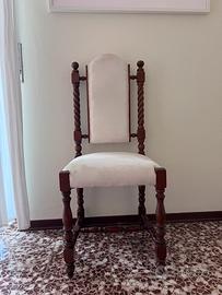 Sedia legno e velluto