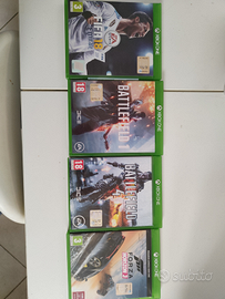 Fifa 18, Battlefield 1 e 4, forza Horizon Xbox one