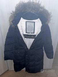 Piumino lungo donna Paul & Shark blu piuma d'oca