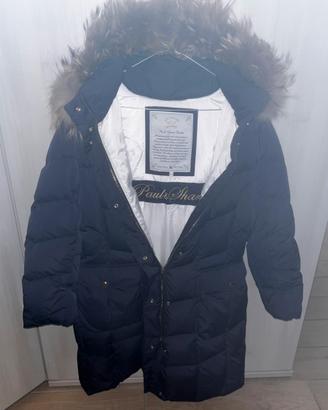 Piumino lungo donna Paul & Shark blu piuma d'oca
