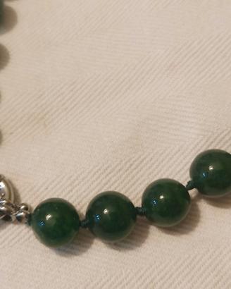 Collana  in vetro verde smeraldo