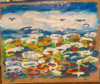 Quadro dipinto Mario Schifano copia d’autore