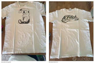 Lotto 2 T-shirt Abercrombie & Fitch uomo L bianche