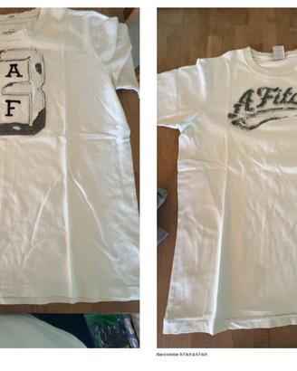 Lotto 2 T-shirt Abercrombie & Fitch uomo L bianche