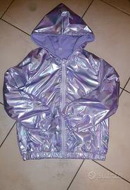 Giacca nuova iridescente lilla bambina tg 7/8 anni