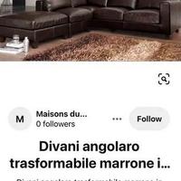 Divano letto in pelle angolare Maison du Monde