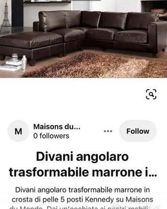 Divano letto in pelle angolare Maison du Monde