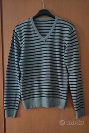 Pullover uomo righe grigio/nero taglia M