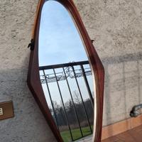 Specchio Vintage in legno ovale da parete 