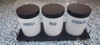 Barattoli Porta spezie con vassoietto 