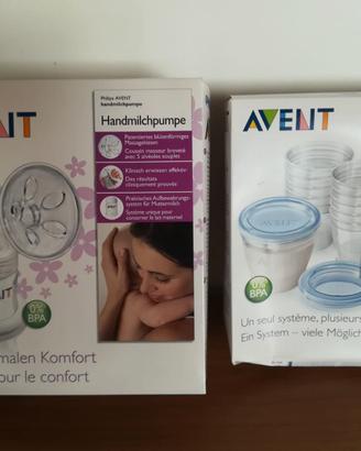 Tiralatte philips avent + vasetti conservalatte