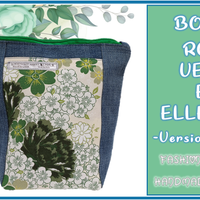 BORSA HANDMADE, ROSE VERDI ED ELLEBORI, SMALL