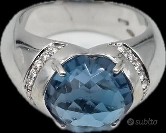 ANELLO ORO TOPAZIO DIAMANTI