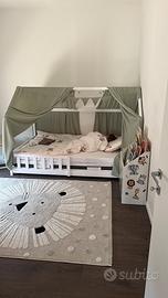 Decorazioni letto montessori a casetta