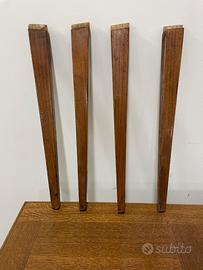 GAMBE TAVOLO LEGNO ANNI 60 VINTAGE BS BG MONZA