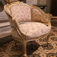 Poltrona a pozzetto Luigi XV dorata