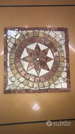 Piastrella 33x33 Rosone Mosaico Rosso artigianale