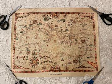 Mappa antica del Mar Mediterraneo – Riproduzione