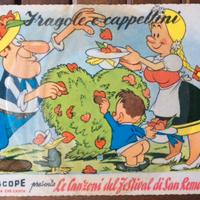1958 disco cartolina JACOVITTI FRAGOLE CAPPELLINI
