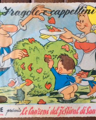 1958 disco cartolina JACOVITTI FRAGOLE CAPPELLINI