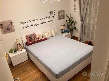 Letto contenitore matrimoniale - bianco larice