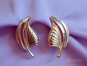 Orecchini Clip Vintage Marvella Dorati Foglia