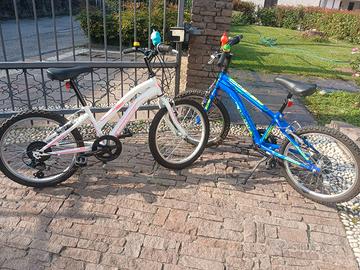 2 mountain bike bambino e bambina ruote da 20"