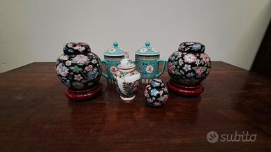 Set di Vasi e Tazze in Porcellana Cinese