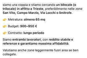 Bilocale/trilocale Trieste