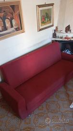 Splendido divano letto in cotone rosso